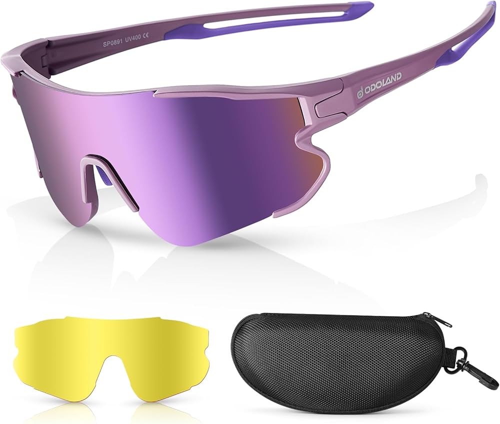 Amazon | [Odoland] 偏光スポーツサングラス 交換レンズ、ケース付き